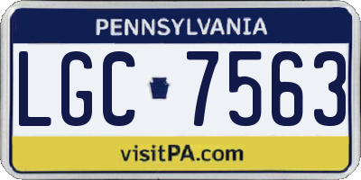 PA license plate LGC7563