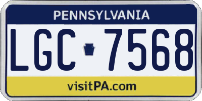 PA license plate LGC7568