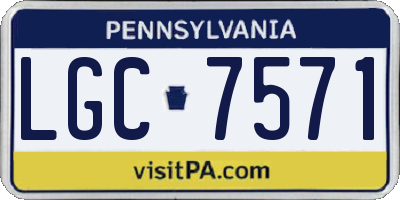 PA license plate LGC7571