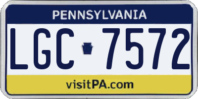 PA license plate LGC7572