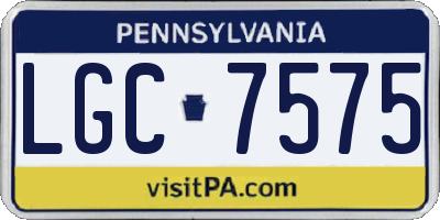 PA license plate LGC7575