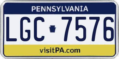PA license plate LGC7576