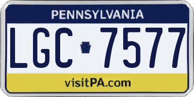 PA license plate LGC7577