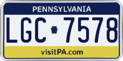 PA license plate LGC7578
