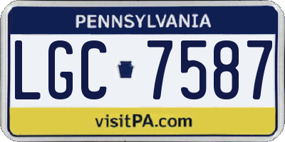 PA license plate LGC7587