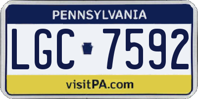 PA license plate LGC7592