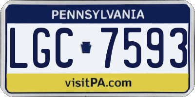PA license plate LGC7593