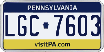 PA license plate LGC7603