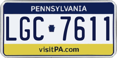 PA license plate LGC7611