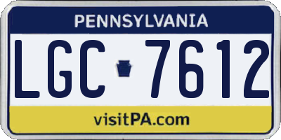 PA license plate LGC7612