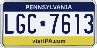 PA license plate LGC7613