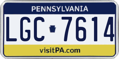 PA license plate LGC7614