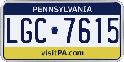 PA license plate LGC7615
