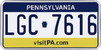 PA license plate LGC7616