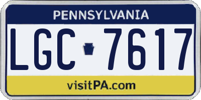 PA license plate LGC7617