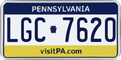 PA license plate LGC7620