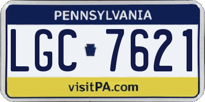 PA license plate LGC7621