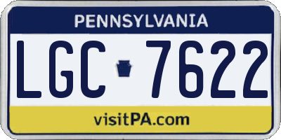 PA license plate LGC7622