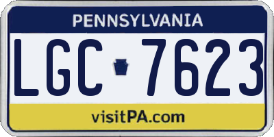 PA license plate LGC7623