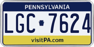 PA license plate LGC7624