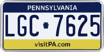 PA license plate LGC7625