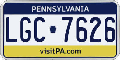PA license plate LGC7626