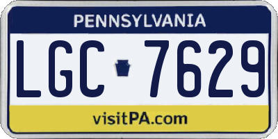 PA license plate LGC7629