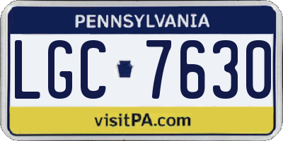 PA license plate LGC7630