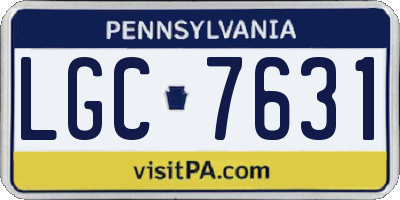 PA license plate LGC7631