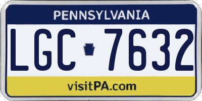 PA license plate LGC7632