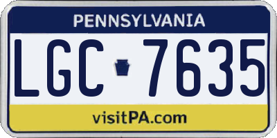PA license plate LGC7635