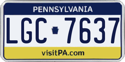 PA license plate LGC7637