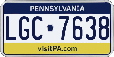 PA license plate LGC7638