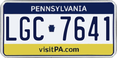 PA license plate LGC7641