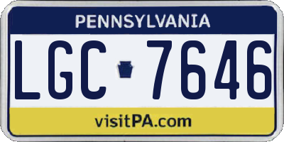 PA license plate LGC7646