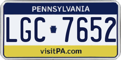 PA license plate LGC7652