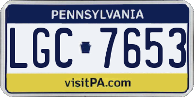PA license plate LGC7653