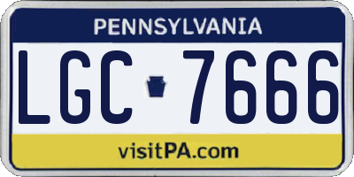 PA license plate LGC7666
