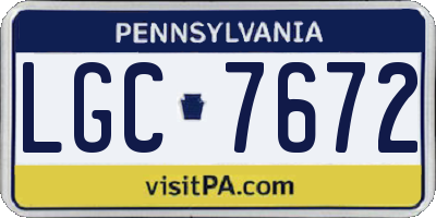 PA license plate LGC7672