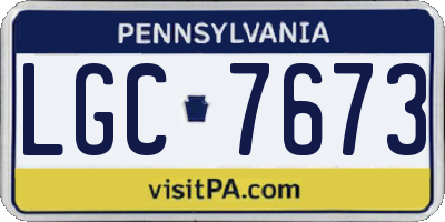 PA license plate LGC7673