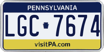 PA license plate LGC7674