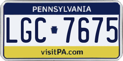 PA license plate LGC7675