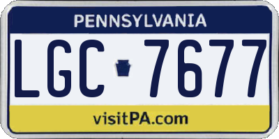 PA license plate LGC7677