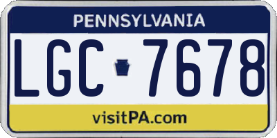 PA license plate LGC7678