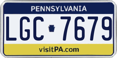 PA license plate LGC7679