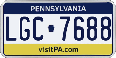 PA license plate LGC7688