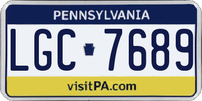 PA license plate LGC7689
