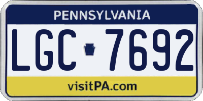 PA license plate LGC7692
