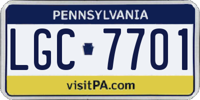 PA license plate LGC7701