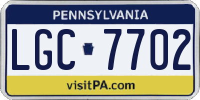 PA license plate LGC7702